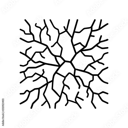 Black lines forming tree like pattern.