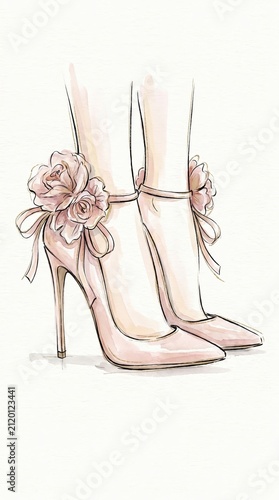 Elegant Pink Heels with Floral Accents