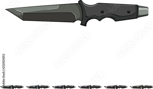 Cuadro en lienzo handle military knife cartoon