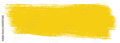 Isolated golden saffron paint brush stroke, single blocky acrylic watercolor wash with textured edges vector illustration