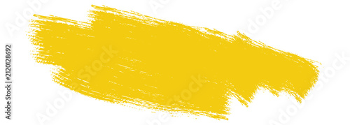 Fotografía Isolated diagonal yellow watercolor brush stroke, single slanted gouache paint s