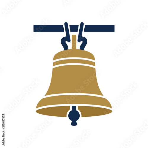 Картината върху платно Golden Bell with White Stripes.