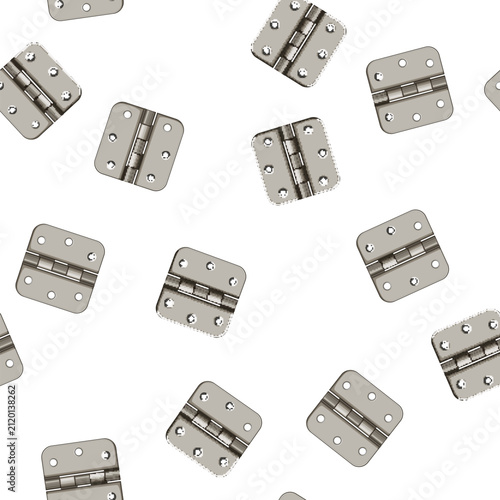 pattern wood door hinge cartoon. home steel, object house, silver open wood door hinge sign vector