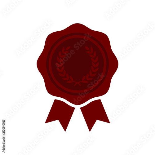 Bild auf Leinwand Red wax seal stamp emblem icon.