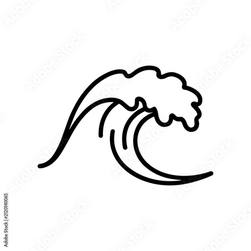 Photography Black line drawing of a wave.