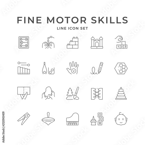Set icons of fine motor skills
