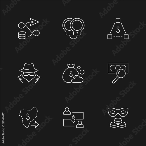 Set line icons of offshore