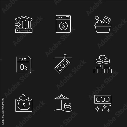 Set line icons of offshore
