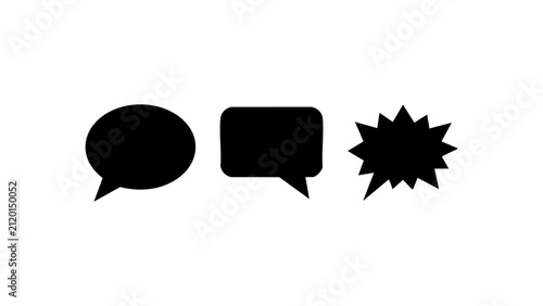 Various black speech bubble shapes set for chat concept