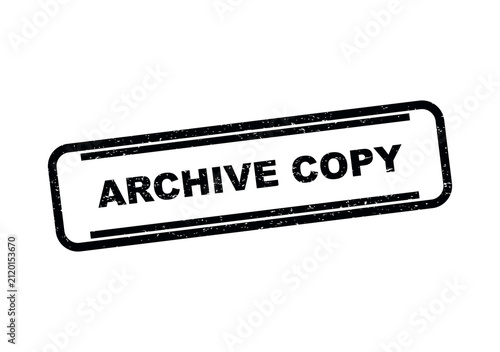 Black ink rubber stamp with the text archive copy inside a rectangular frame isolated on transparent background