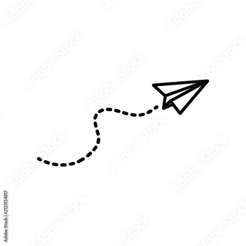 Cuadro en lienzo Paper airplane in flight motion.