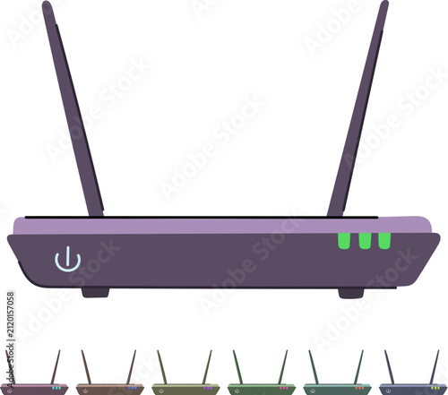 a dsl modem cartoon. broadband ethernet, lan net, wifi speed a dsl modem sign vector