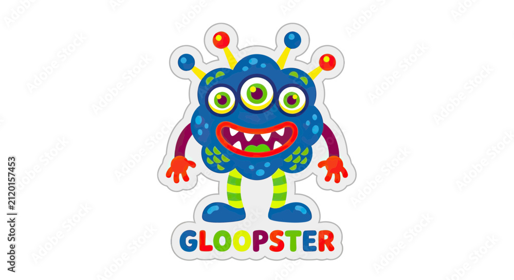 Fototapeta premium Cute Cartoon Monster Character Illustration