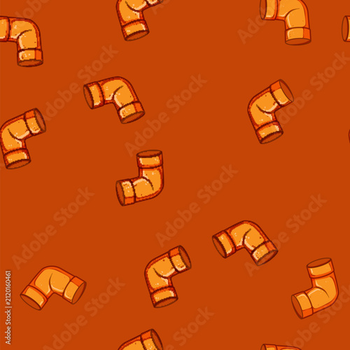 Bild auf Leinwand seamless pattern joint pipe elbow cartoon