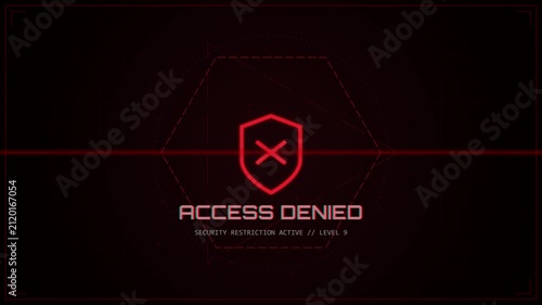 Digital access denied alert on a futuristic red scanning interface