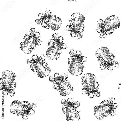 Obraz na plátne seamless pattern chime gold bell hand drawn