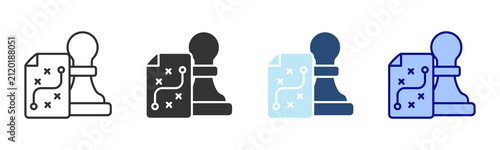 Bild auf Leinwand Strategy Icon Set. Designed In Multi Style
