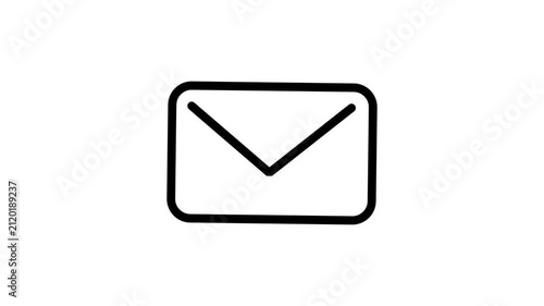 Email Envelope Message Communication Line Icon. Animated line icon displaying a classic sealed envelope, ideal for mail, electronic message delivery, contact, and communication concepts.