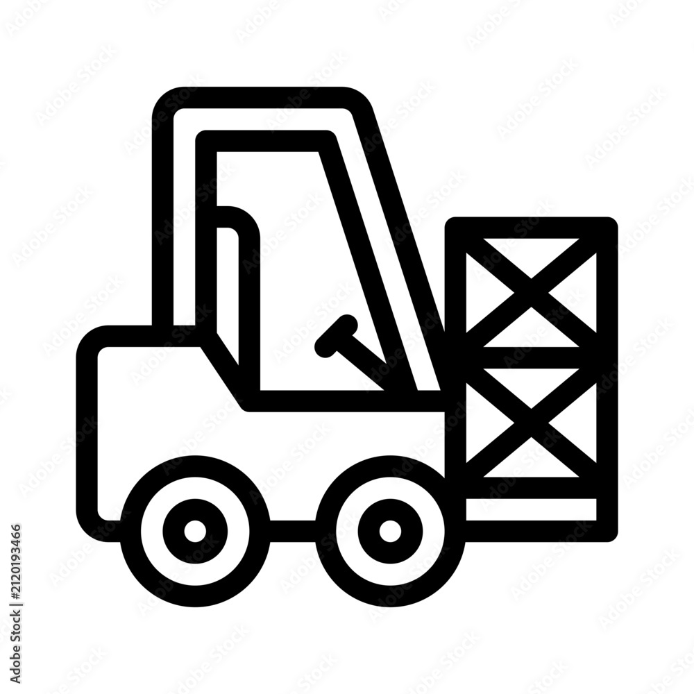 Fototapeta premium Forklift line icon