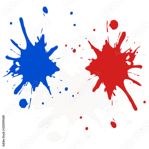 taches de peinture couleurs bleu blanc rouge, PNG fond transparent