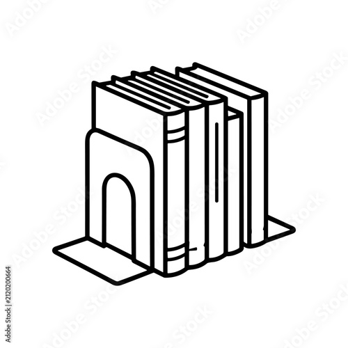 Fotografie Books stacked on bookend sculpture.