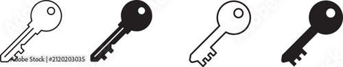 Modern keys icon for home security, smart access control, property ownership and digital protection