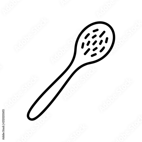 Black and white line art spoon.