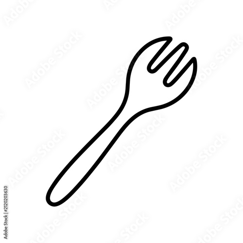 Black outline of a fork utensil.