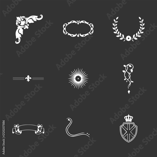 Ornament Elements New Design Black And White