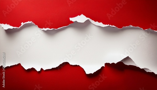 Torn Paper Background With Rough Red Edges And White Center Ripped Paper Texture