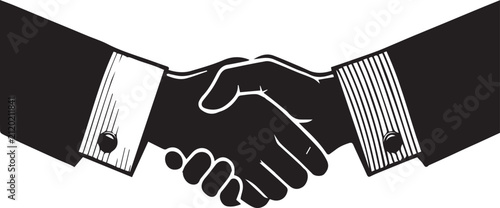Business Handshake Vector Illustration - Professional Agreement and Partnership Concept