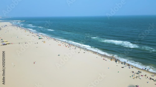 Aerial view of Marina Beach, This a natural urban beach in Chennai, Tamil Nadu, India,