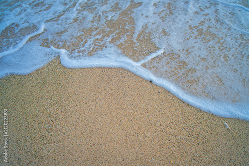 White sand beach wave nature background
