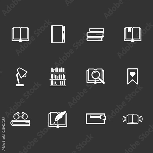 Education Book Icon New Design Black And White