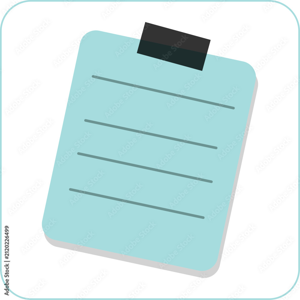 Obraz premium Taped memo pad icon vector illustration isolated on white background