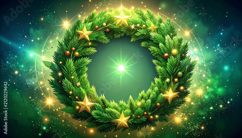 Festive Wreath with Stars.