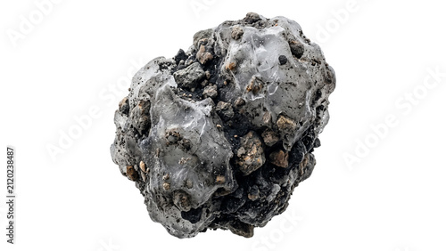 Foto Rocky ice formation with textured surface on transparent background