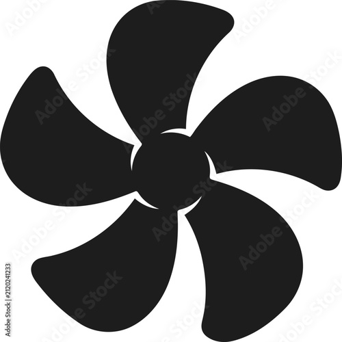 Black silhouette of a fan blade icon