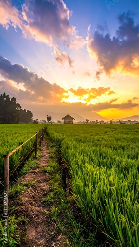 Field Path at Sunset.
