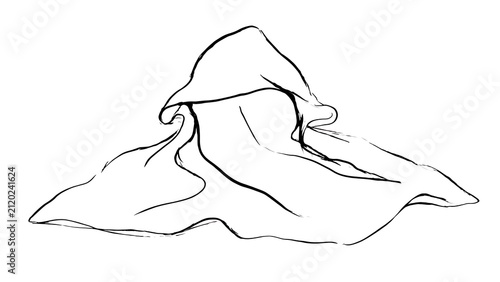 Simple line art of fabric on white background.