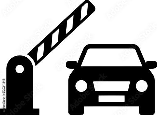 Car and parking barrier gate icon