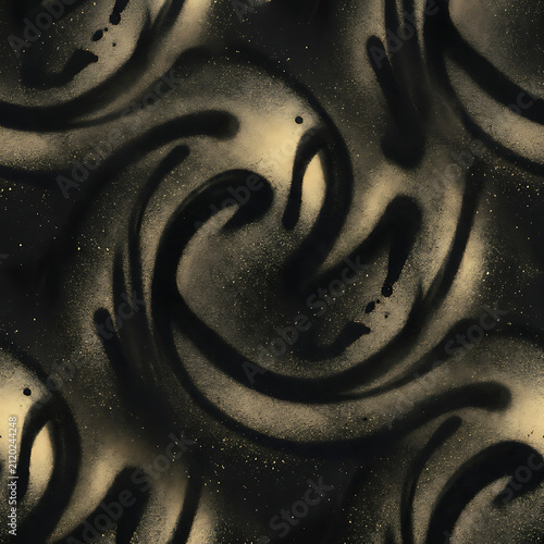 Minimalist Black Fluid Swirl Pattern on Dark Background