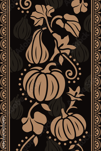 pumpkin vector lace pattern Hollow out silhouettes flat design 
