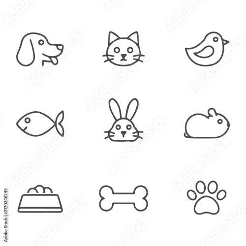 Pet Care Icon New Design Black And White