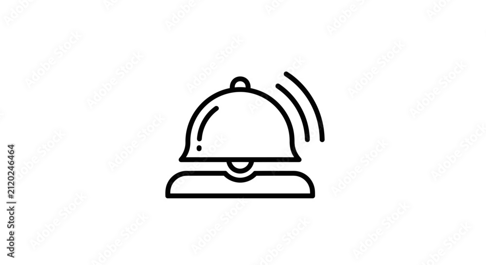 Fototapeta premium Bell Icon, Service Call, Notification Alert, Ringing Bell Symbol, Customer Service Concept