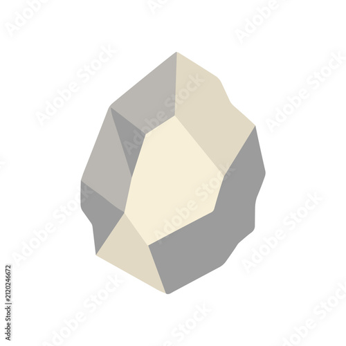 Quadro su tela Large Gray and Beige Geometric Gemstone.