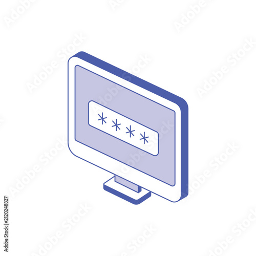 Computer monitor with password login screen display
