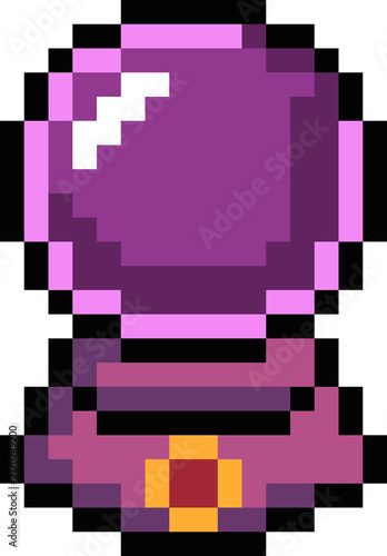 Cute Crystal Ball Pixel Art Halloween Icon