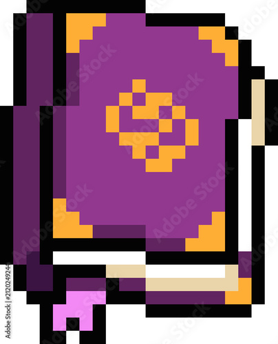 Cute Spell Book Pixel Art Halloween Icon