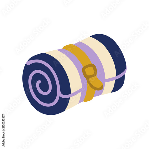 Rolled Up Colorful Yoga Mat.